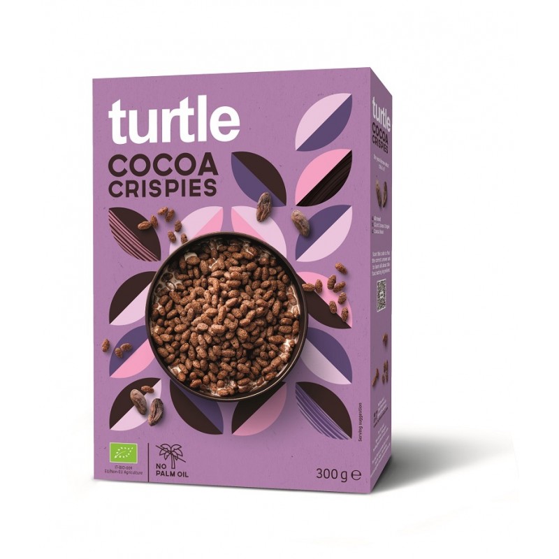 Cereale de orez crocante Bio cu cacao, 300 g, Turtle