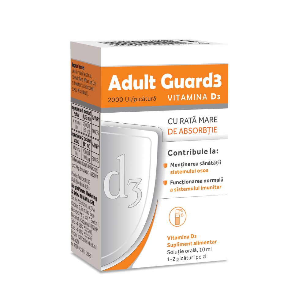 Adult Guard3 2000 UI Vitamina D3, 10 ml, Magna Pharm