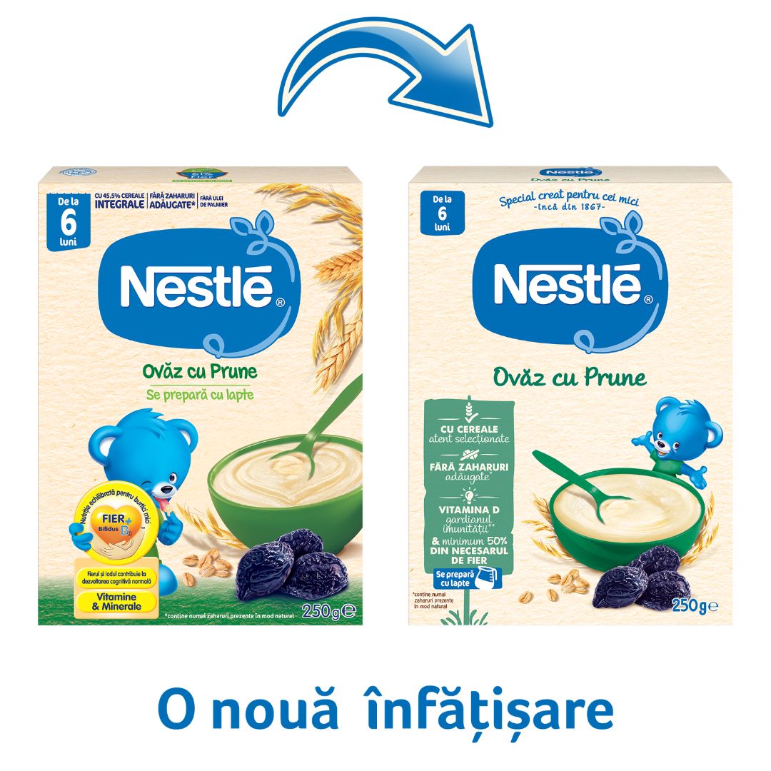 Cereale din ovaz cu prune Infant Cereals, +6 luni, 250 g, Nestle 534384