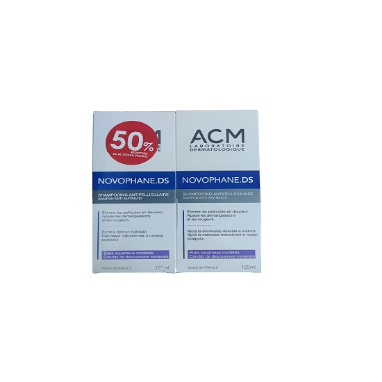 Pachet Sampon antimatreata Novophane DS, 125+125 ml, Acm