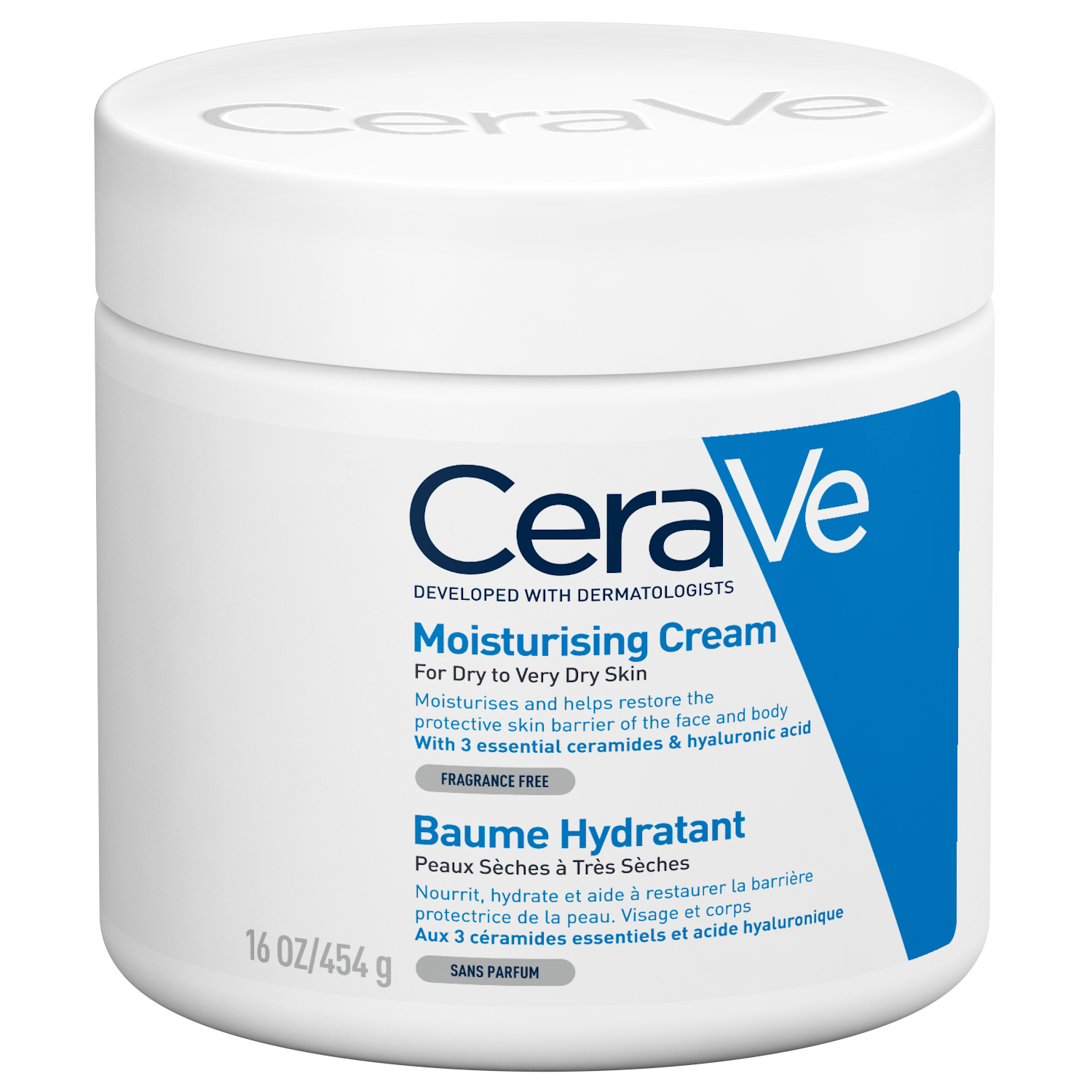 Crema hidratanta pentru fata si corp pentru piele uscata si foarte uscata, 454 g, CeraVe