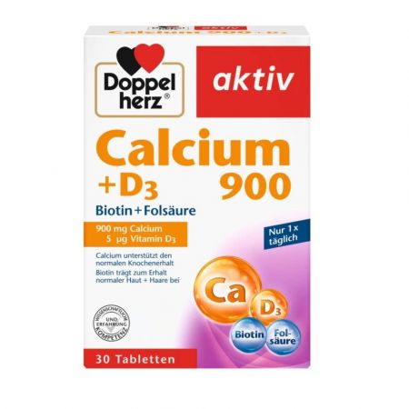 Calciu 900 mg + D3, 30 comprimate, Doppelherz