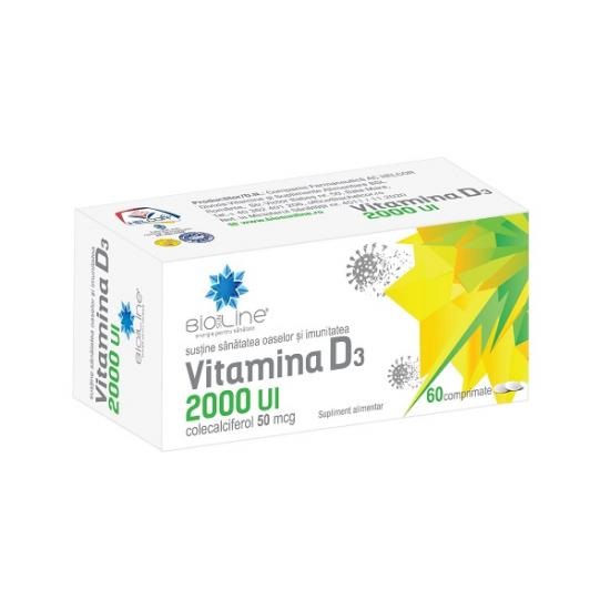 Vitamina D3 2000 UI, 60 Comprimate, BioSunLine