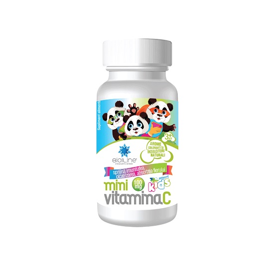 Mini vitamina C pentru copii, 100mg, BioSunLine