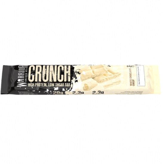Baton proteic Crunch White Chocolate Crisp, 64g, Warrior           
