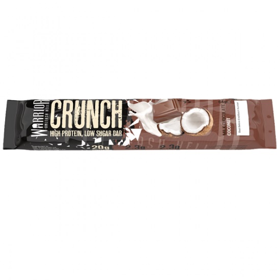 Baton proteic Milk Chocolate Coconut Crunch, 64g, Warrior          