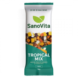 Mix fructe uscate si confiate Tropical, 50 gr, Sanovita