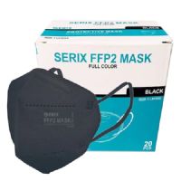  Masti de protectie FFP2, culoare neagra, 20 buc, Serix