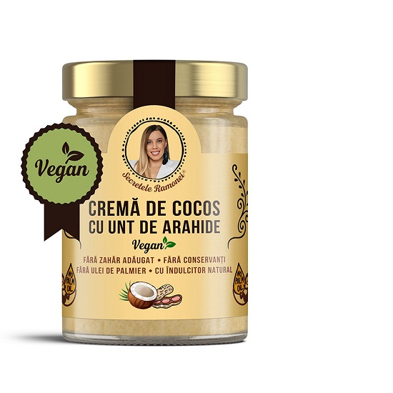 Crema de cocos cu arahide, 350 gr, Secretele Ramonei