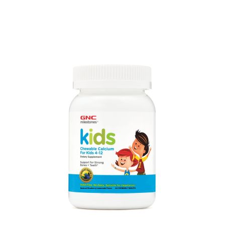 Calciu masticabil pentru copii, 4-12 ani, 60 tablete