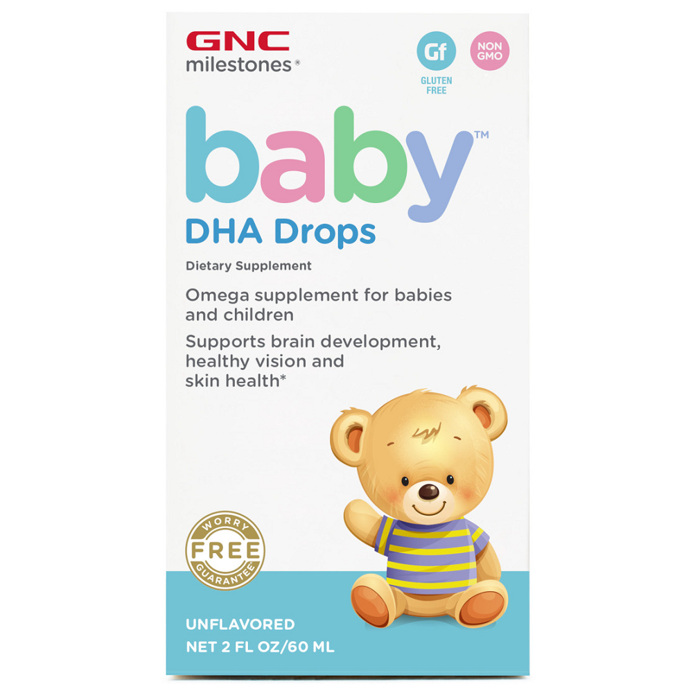 Baby DHA picaturi cu vitamina D si E, 60 ml, GNC