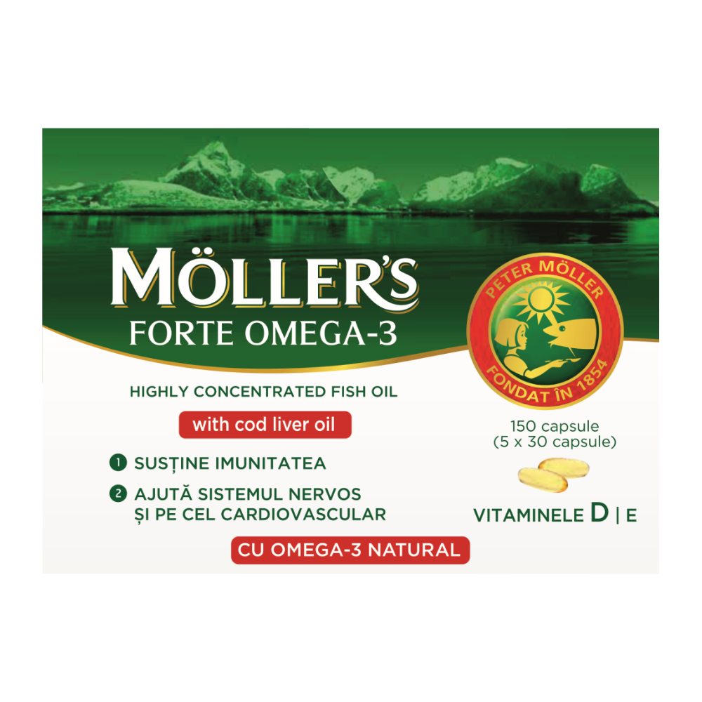 Omega 3 Forte, 150 capsule, Moller's