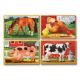 Set 4 puzzle din lemn in cutie cu animale domestice, +3 luni, Melissa&Doug  476189