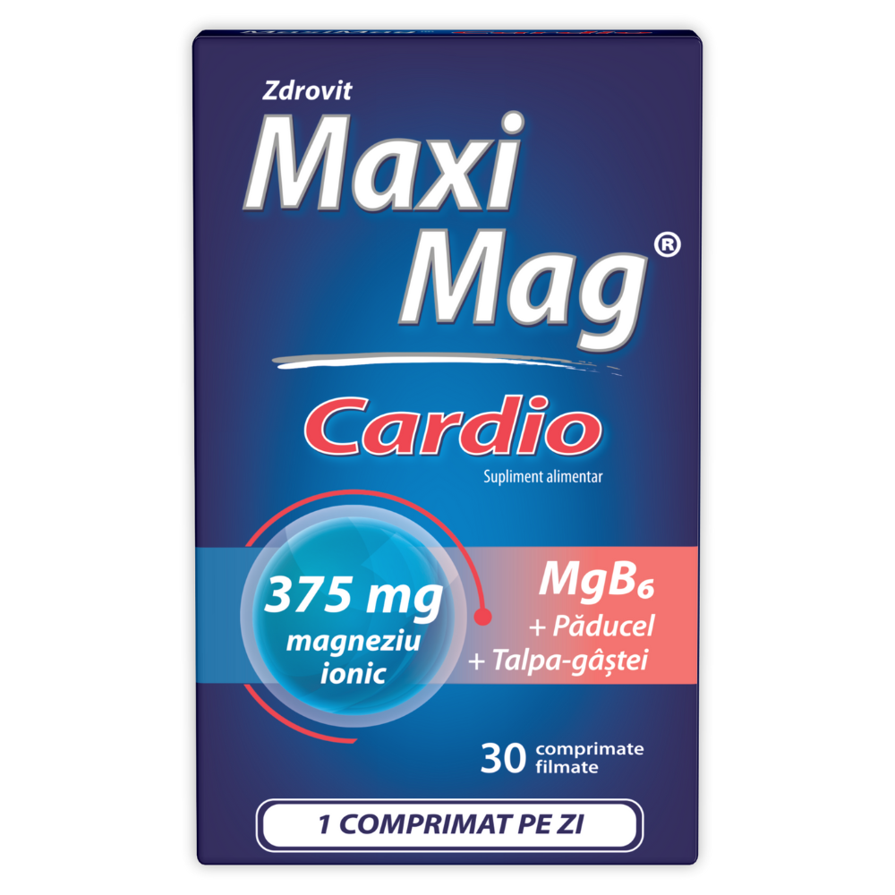 MaxiMag Cardio, 375 mg, 30 comprimate, Zdrovit