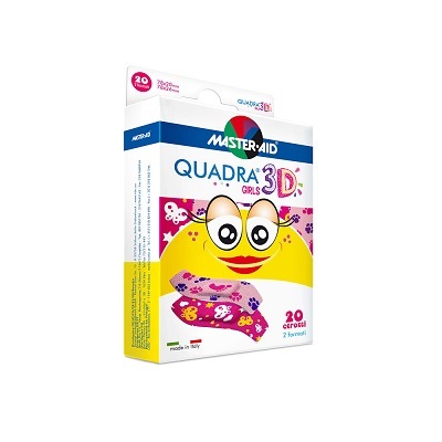 Plasturi pentru copii Quadra 3D Girls, 20 buc, Master Aid