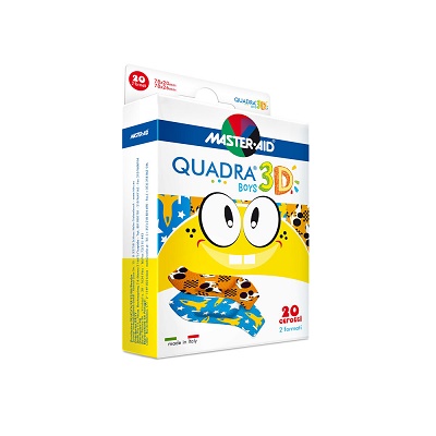Plasturi pentru copii Quadra 3D Boys, 20 buc, Master Aid
