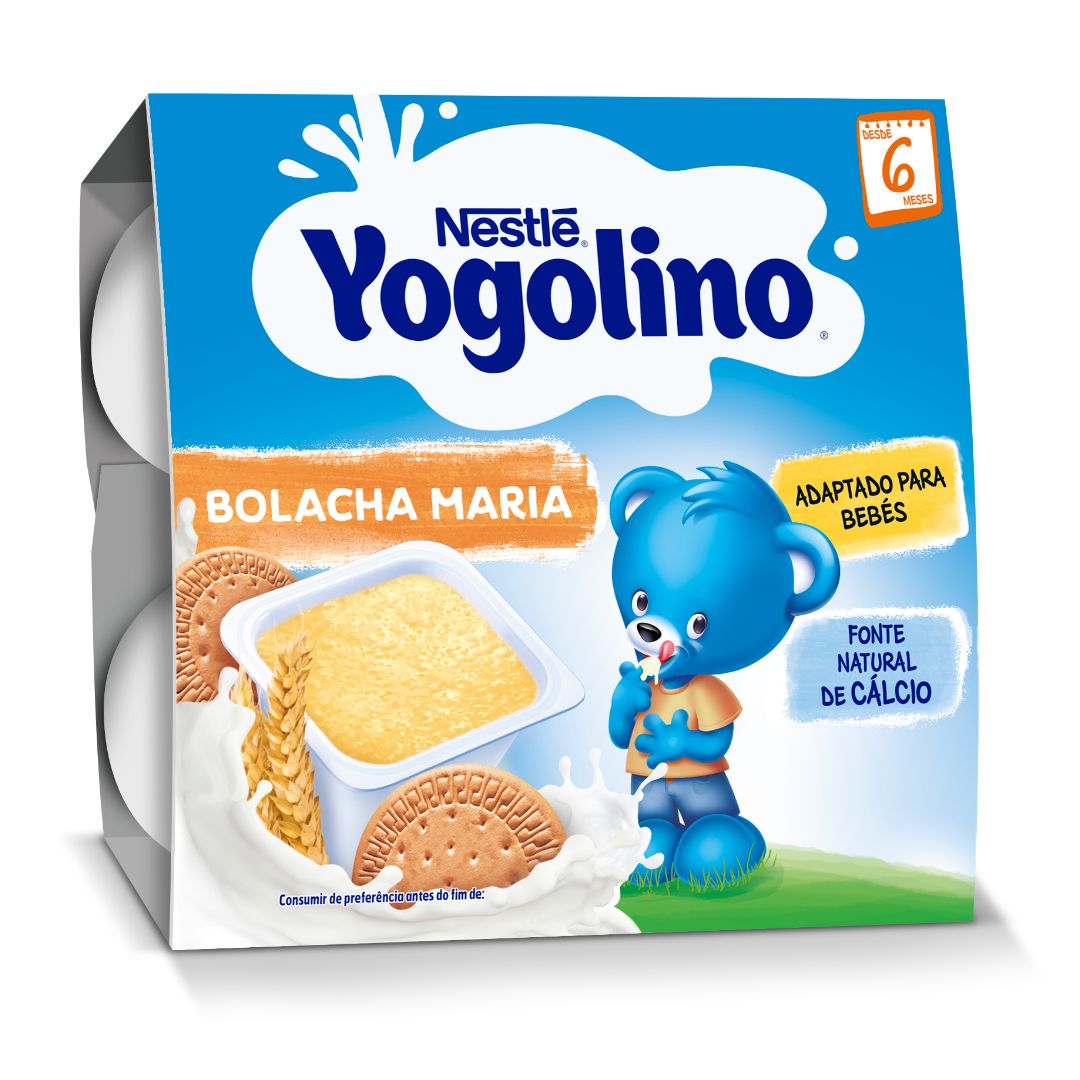 Gustare din gris cu lapte si biscuiti Yogolino, +6 luni, 4x100g, Nestle