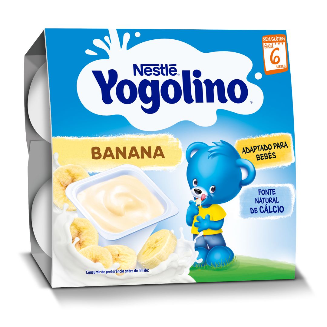 Gustare cu lapte si banane Yogolino, 6-36 luni, 4x100g, Nestle