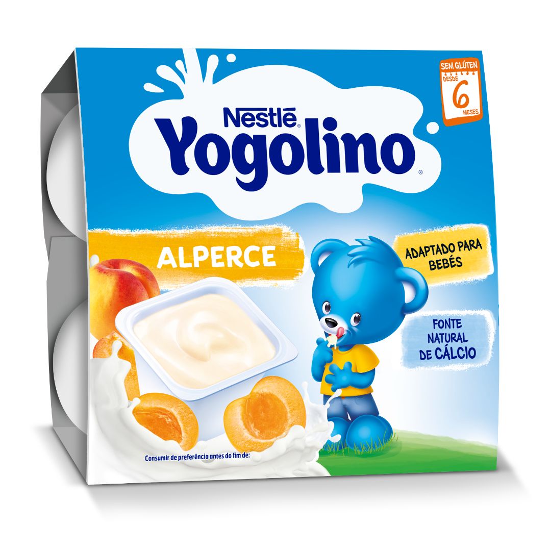 Gustare cu lapte si caise Yogolino, +6 luni, 4x100 g, Nestle