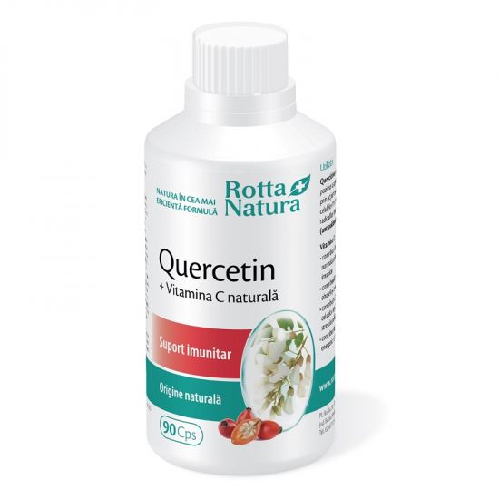 Quercetin + Vitamina C naturala, 90 capsule, Rotta Natura