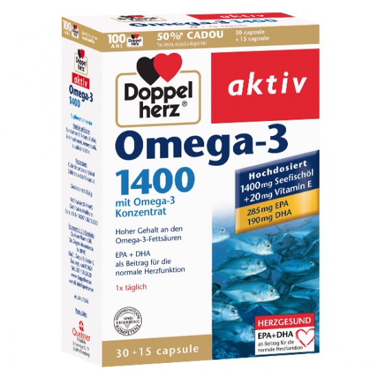 Omega 3 1400 mg, 30 + 15 capsule, Doppelherz