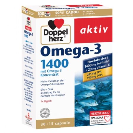Omega 3 1400 mg, 30 + 15 capsule