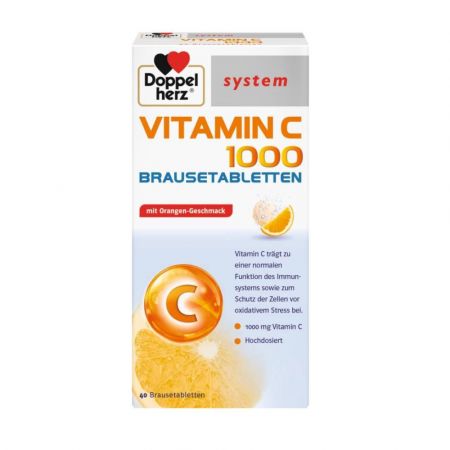 Vitamina C System, 1000 mg, 40 comprimate efervescente, Doppelherz