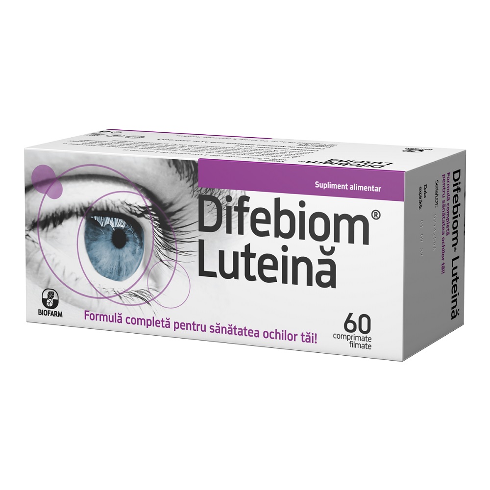Difebiom Luteina, 60 comprimate filmate, Biofarm