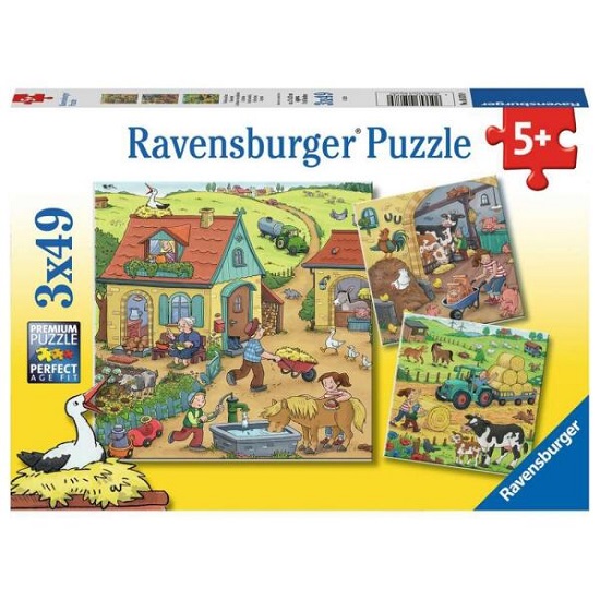 Puzzle munca la ferma, 3x49 piese, +5 ani, Ravensburger