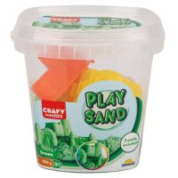 Nisip kinetic Fun Sand verde si unelte de modelat, +3 ani, 350 gr, Crafy