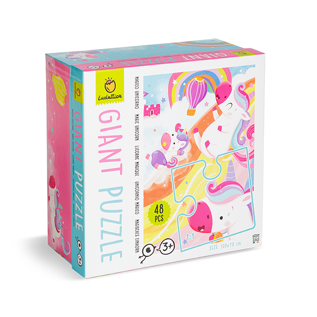 Puzzle Unicornii magici Giant, +3 ani, 48 piese, Ludattica