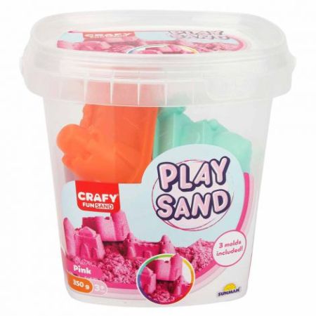 Nisip Kinetic Fun Sand 350gr roz si 3 unelte de modelat