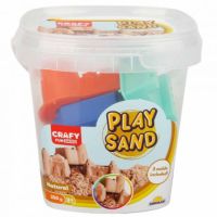 Nisip Kinetic Fun Sand natur si 3 unelte de modelat, +3 ani, 350 gr, Crafy