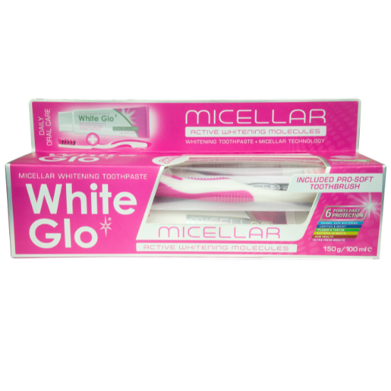 Pasta de dinti Micellar Whitening Toothpaste + Periuta de dinti, 100 ml, White Glo