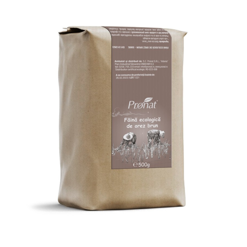 Faina Bio de orez brun, 500 gr, Pronat