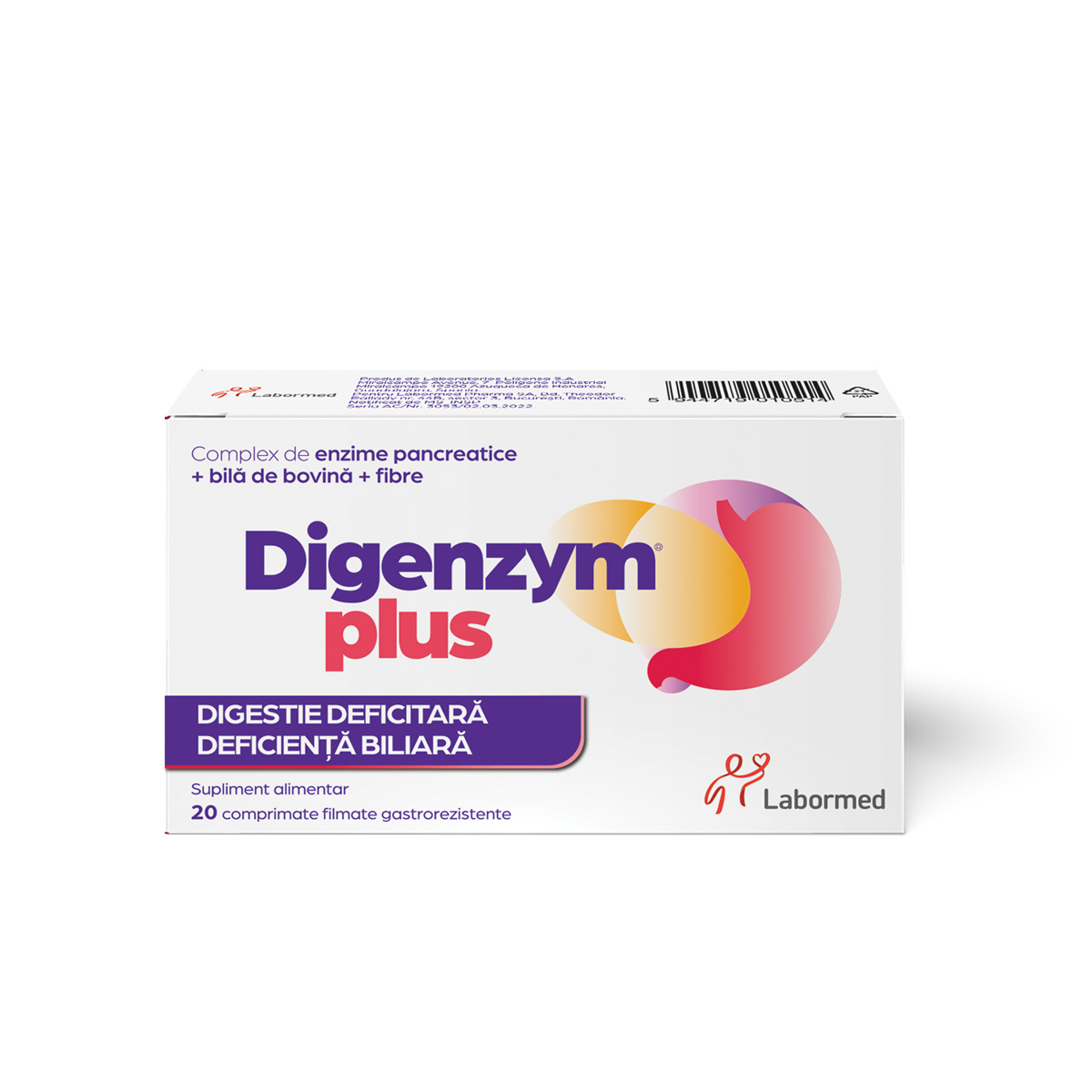 Digenzym Plus, 20 comprimate filmate, Labormed