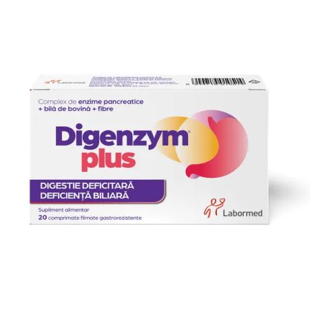 Digenzym Plus, 20 comprimate fimate gastrorezistente, Labormed