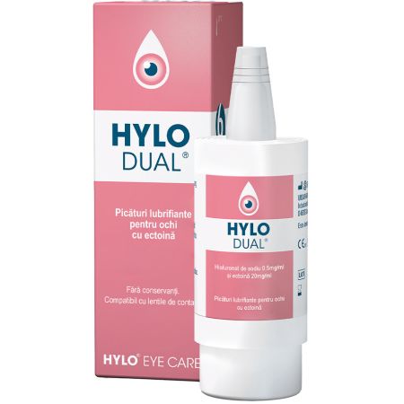 Picaturi lubrifiante pentru ochi cu ectoina, 10 ml, Hylo