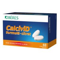Calcivid formula citrat, 300 mg si vitamina D3 200 UI, 60 comprimate, Beres Pharmaceuticals Co