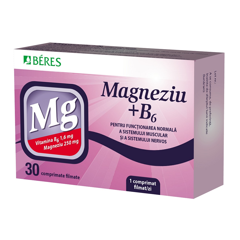 Magneziu + B6, 30 comprimate filmate, Beres