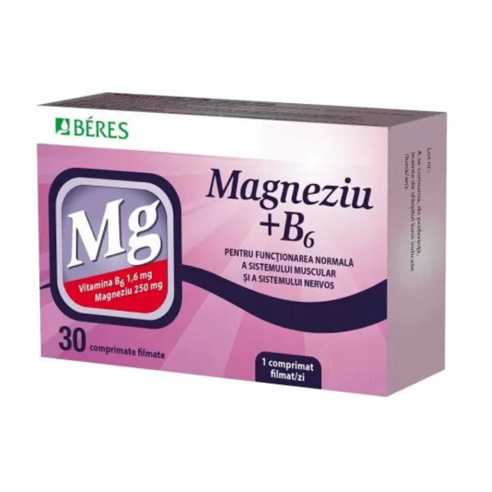 Magneziu + B6, 30 comprimate filmate, Beres