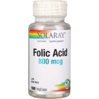 Acid folic 800 mg, 100 capsule, Solaray