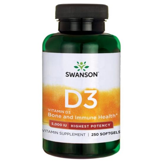 Vitamina D3 5000, 250 capsule, Swanson