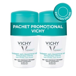 Pachet Tratament roll-on anti-perspirant 48h, 2x50 ml, Vichy