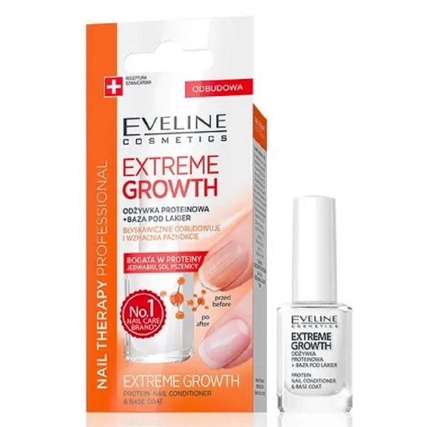 Tratament pentru cresterea unghiilor Extreme Growth Nail Therapy Professional, 12 ml, Eveline Cosmetics