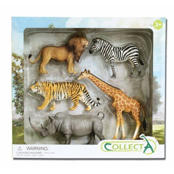 Set de 5 figurine pictate manual Animale din Savana Africana, +3 ani, Collecta