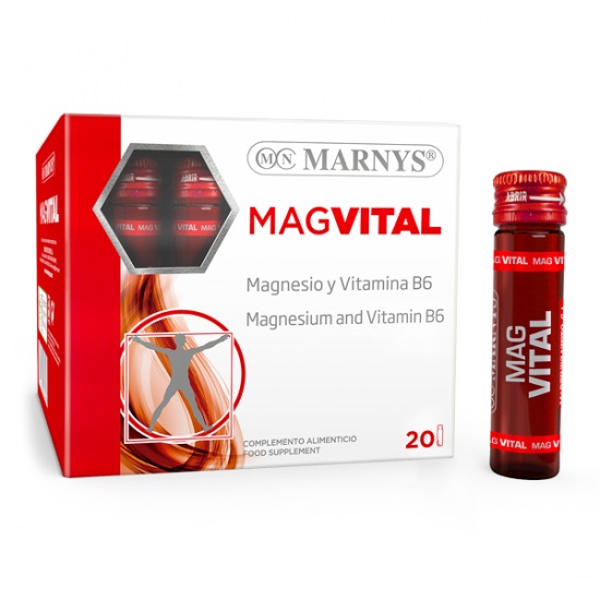 MagVital cu 375mg Magneziu si Vitamina B6, 20 fiole x 11 ml, Marnys