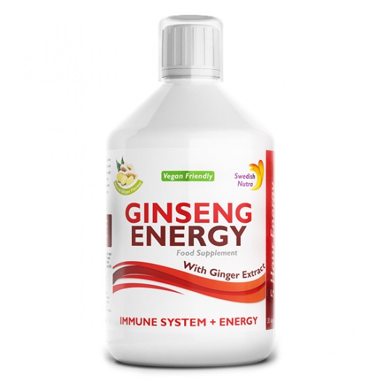 Ginseng Energy cu extract de ghimbir  2000mg, Lichid, 500ml, Swedish Nutra