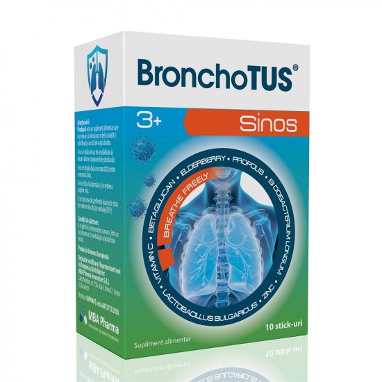 BronchoTUS Sinos, +3 ani, 10 stickuri, MBA Pharma