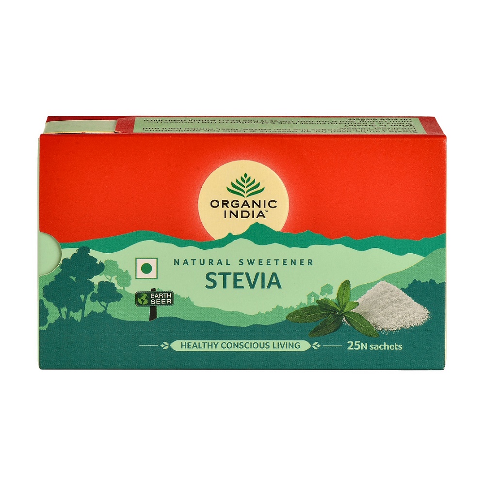 Indulcitor natural pe baza de extract din frunze de stevia, 25 plicuri, Organic India